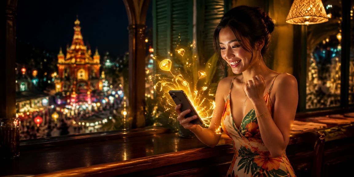 Người dùng tại Nha Trang sử dụng ứng dụng casino trực tuyến trên điện thoại bên tách cà phê